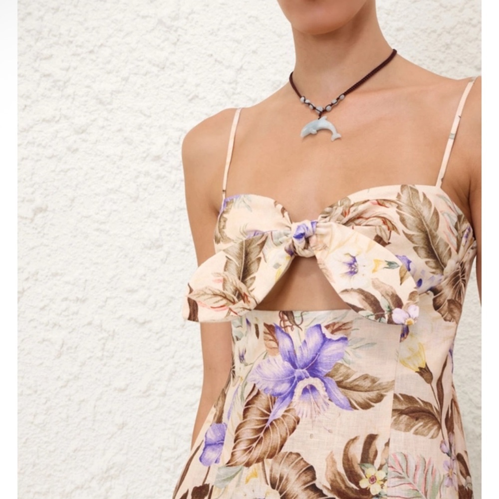 Zimmermann COCO TIE FRONT MIDI DRESS - Picture 2 of 7